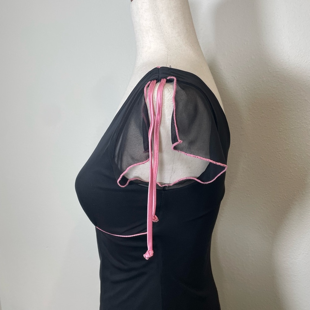 Vintage 90’s Y2K Cocktail Prom Party Dress Black & Pink Byer Too Size Small - Picture 3 of 16